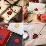 624PCS Sealing Wax Beads Packed in Plastic Box, with 2PCS Tea Candles and 1 PC Wax Melting Spoon for Wax Sealing Stamp (24 Colors)