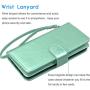Tekcoo Wallet Case for iPhone 12 Mini / iPhone12 Mini (5.4 inch) 2020 Luxury ID Cash Credit Card Slots Holder Carrying Pouch Folio Flip PU Leather Cover [Detachable Magnetic Hard Case] - Turquoise