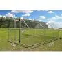Large Metal Chicken Coop Walk-in Poultry Cage Hen Run House Rabbits Habitat Cage Flat Roofed Cage with Waterproof and Anti-Ultraviolet Cover for Outdoor Backyard Farm Use (9.2 L x 18.4 W x 6.4 H)