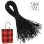 150 Pieces 13 Inch Elastic Cord Elastic Barbed Cord Stretch Round Rope Barbed Fasteners with Silver Dual Metal Barbs for Crafts Making, Binding, Hanging, Black Color