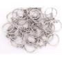 WOIWO 50 Pieces 25mm Split Key Ring with Chain, Silver Color Metal Split Keychain Ring Parts