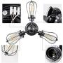 Vintage Ceiling Light Industrial Rotatable Semi-Flush Mount Ceiling Light Metal Lamp Fixtures Painted Finish; Moonkist (with 3 Light) (Silver)