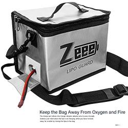 Zeee Lipo Safe Bag Fireproof Explosionproof Bag Large Capacity Lipo Battery Storage Guard Safe Pouch for Charge & Storage(8.46 x 6.5 x 5.71 in )