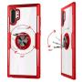 Galaxy Note 10+ Plus/Pro/5G Case,WATACHE Crystal Clear Carbon Fiber Design Armor Protective Case with 360 Degree Rotation Finger Ring Grip Holder Kickstand for Galaxy Note 10+/Plus,Red