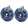 Novelbee 12V 110db Electric Super Horn with Bracket,High Tone and Low Tone Metal Twin Horn Kit for Boat,Car,Truck,Motorcycle (Blue)