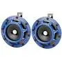 Novelbee 12V 110db Electric Super Horn with Bracket,High Tone and Low Tone Metal Twin Horn Kit for Boat,Car,Truck,Motorcycle (Blue)