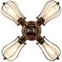 Vintage Ceiling Light Industrial Semi-Flush Mount Ceiling Light Metal Fixtures Painted Finish; Moonkist (with 4 Light) (Bronze)