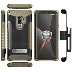 Beyond Cell Trishield Series Compatible with S9+ Case/Military Grade Rugged Cover + [Metal Kickstand] + [ Belt Clip Holster ] Compatible with Samsung Galaxy S9 Plus (2018) - Brown