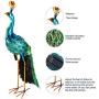 Outdoor Solar Peacock Statue Garden Decor Metal Yard Art for Lawn Backyard Party Wedding Decoration