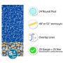 Lake Effect Meadows Reprieve 24 Round Above Ground Swimming Pool | 52'' Height | Resin Protected Steel Sided Walls | Bundle with Bedrock Pattern 25 Gauge Overlap Pool Liner and Widemouth Skimmer