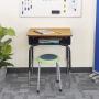 ECR4Kids 24'' x 18'' Adjustable Open Front Student Metal Book Box, DESK, 1-Pack, Black and Oak