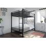 DHP Full over Full Bunk Bed for Kids, Metal Frame with Ladder (Black)