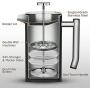 Veken French Press Double-Wall 18/10 Stainless Steel Coffee & Tea Maker, Multi-Screen System, 2 Extra Filters Included, Rust-Free, Dishwasher Safe, (1L), Black
