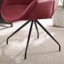 Volans Modern Mid Back Faux Leather Upholstery Home Office Chair with Armrest, No Casters in Black Metal Legs Desk Chair, Matte Burgundy