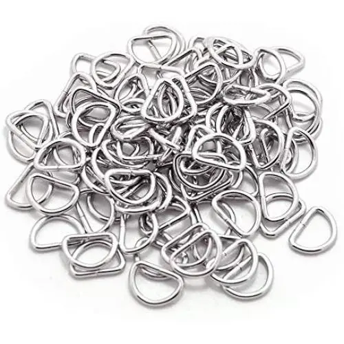 Onwon 100 Pieces Metal D Ring, 1/2 Inch Semi-Circular D Ring Heavy Duty Buckle for DIY Accessories, Belts, Backpacks, Harnesses and Pets Collars (100 Pieces, 1/2 inch) Onwon 100 Pieces Metal D Ring, 1/2 Inch Semi-Circular D Ring Heavy Duty Buckle for DIY Accessories, Belts, Backpacks, Harnesses and Pets Collars (100 Pieces, 1/2 inch)