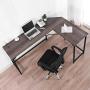 SZXKT L Shaped Desk Home Office Corner Desk Computer Table Sturdy Gaming Desk Writing Desk Workstation(Walnut)