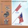 Colliford Flag Pole Kit, 1 Inch Anti-Winding Aluminium Alloy Flagpole with Metal Rings, Stainless Steel Flag Pole Holder, Matched Drill and Screws