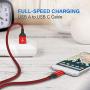USB Type C Cable,AkoaDa 3-Pack 3.3ft USB A to USB-C Fast Charger Nylon Braided Cord Compatible with Samsung Galaxy Note 9 8 S8 S9 S10 10 Plus,LG V50 V40 G8 G7 Thinq,Moto Z Z3,Swit (Red)