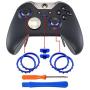 eXtremeRate Matte Chrome Blue Accent Rings Accessories for Xbox One Elite, Elite Series 2 Controller, Replacement Parts Profile Switch Buttons for Xbox One Elite Controller - Pack of 2