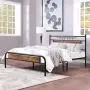 VECELO Queen Size Bed Frame with Wooden Headboard, Metal Platform Bed Frame with Footboard,No Box Spring Needed,Sturdy Steel Structure,14 Strong Steel Slat Support, Easy Assembly/Rustic Brown VECELO Queen Size Bed Frame with Wooden Headboard, Metal Platform Bed Frame with Footboard,No Box Spring Needed,Sturdy Steel Structure,14 Strong Steel Slat Support, Easy Assembly/Rustic Brown