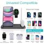 QI-EU Wireless Charger, 4 in 1 Qi-Certified Fast Charging Station Compatible Apple Watch Airpods Pro iPhone 12/11/11pro/X/XS/XR/Xs Max/8/8 Plus, Wireless Charging Stand Compatible Samsung Galaxy S20