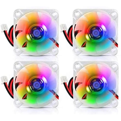 MakerHawk 40 40 10 Fan 24V Hydraulic Bearing Brushless Cooling Fan RGB LED DC 4010 40x40x10mm 0.05A for 3D Printer, PC, Case, CPU