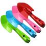Annymall Metal Garden Mini Round Shovel Set, Flower Soil Planting Digging Transplanting Miniature Planting Succulent Indoor Outdoor Care Tools - Best Gardening Gift for Teens, Women, Men (4 Pieces)