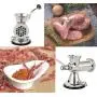 Huanyu Manual Meat Grinder Stainless Steel Hand Meat Sausage Stuffer Manual Meat Grinding Machine Sausage Filler Filling Machine for Pork, Beef Fish Chicken Pepper Mushrooms ect(With ONE SAMLL Enema)