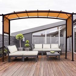 Tangkula 12 x 9 Pergola Gazebo Canopy Outdoor Patio Garden Steel Frame Sun Shelter with Retractable Canopy Shades