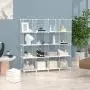 SIMPDIY Storage Rack with Metal Wire Mesh 16 Cubes Bookshelf 49x12.5x49INCH Large Capacity White Simple Storage Shelves SIMPDIY Storage Rack with Metal Wire Mesh 16 Cubes Bookshelf 49x12.5x49INCH Large Capacity White Simple Storage Shelves