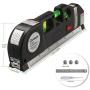 Qooltek Multipurpose Laser Level Laser Line 8 feet Measure Tape Ruler Adjusted Standard and Metric Rulers for hanging pictures