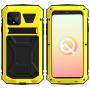 Simicoo Googel Pixel 4 XL Aluminum Alloy Metal Bumper Silicone Case Hybrid Military Shockproof Heavy Duty Armor Defender Tough Built-in Gorilla Glass Cover for Googel Pixel 4 XL (Yellow, Pixel 4XL)