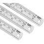 Ruler Metal Straight Edge Ruler Stainless Steel Ruler 6 Inch Ruler Set Rulers Bulk 6 Pack