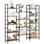 Homfa Triple Wide 5-Tier Bookcase, Large Etagere Bookshelf Industrial Open Storage Display Shelves Organizer, 68.5L x 11.8W x 68.1H Inches Solid Wood Book Shelf with Metal Frames for Home Office Homfa Triple Wide 5-Tier Bookcase, Large Etagere Bookshelf Industrial Open Storage Display Shelves Organizer, 68.5L x 11.8W x 68.1H Inches Solid Wood Book Shelf with Metal Frames for Home Office