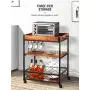 kealive Kitchen Bar Cart for Home Mobile Metal Wine Cart on Wheels with Handle Rack, Glass Holder, Removable Wood Box Container, Rustic Serving Cart 3-Tier Storage, Vintage Brown 26L x 18W x 32.5H kealive Kitchen Bar Cart for Home Mobile Metal Wine Cart on Wheels with Handle Rack, Glass Holder, Removable Wood Box Container, Rustic Serving Cart 3-Tier Storage, Vintage Brown 26L x 18W x 32.5H