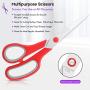 Scissors Bulk Set of 5-Pack, Niutop 8'' Multipurpose Sharp Scissors for Office Home High/Middle School Student Teacher Scissor Supplies, Soft Comfort-Grip Right/Left Handles