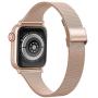 SWEES Compatible with iWatch 38mm 40mm 42mm 44mm, Stainless Steel Metal Narrow Small Soft Thin Replacement Compatible for iWatch Series 6 5 4 3 2 1 SE Women Men, Black, Champagne, Silver, Rose Gold