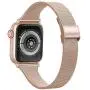 SWEES Compatible with iWatch 38mm 40mm 42mm 44mm, Stainless Steel Metal Narrow Small Soft Thin Replacement Compatible for iWatch Series 6 5 4 3 2 1 SE Women Men, Black, Champagne, Silver, Rose Gold