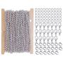 ZCNest 32.8 Ft(10m) Rhodium Rolo Chains for Jewelry Making Set, with Lobster Clasps+Jump Rings+Pinch Bails, Cable Link Craft Chain Findings for Necklace Bracelet Earring DIY Wide 2.5mm_2083-B
