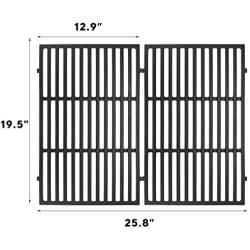 QuliMetal 7524 19.5 Inches Cast Iron Cooking Grid Grates for Weber Genesis E-310/ E-320/ E-330, Genesis S-310/ S-320/ S-330, Genesis EP-310/ EP-320 Gas Grill, Replaces for Weber 7524/7528