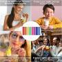 Metal Straws Stainless Steel Straws 16 Pcs 10.5'' 8.5'' Reusable Drinking Straws Rainbow Multi Colored Straws for 20 24 30 OZ Yeti Rtic Tumblers with 16 Silicone Tips 4 Cleaning Brush 1 Case