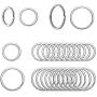 UNICRAFTALE 100pcs 20mm/25mm Split Key Rings Stainless Steel Key Ring Metal Split Key Chain Ring Parts Stainless Steel Color Flat Key Chain Rings for Home Keys Organization