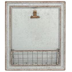 Stonebriar Beach House Galvanized Metal Wall Decor with Basket, Grey