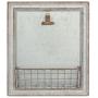 Stonebriar Beach House Galvanized Metal Wall Decor with Basket, Grey