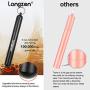 Longzon 2 Pack Telescopic Metal Straws – Reusable, Portable, Collapsible Stainless Steel Drinking Straws with 2 Aluminum Key-chain Case & 2 Cleaning Brushes for Travel - (Black/Grey)