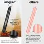 Longzon 2 Pack Telescopic Metal Straws – Reusable, Portable, Collapsible Stainless Steel Drinking Straws with 2 Aluminum Key-chain Case & 2 Cleaning Brushes for Travel - (Black/Grey)
