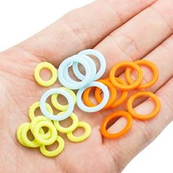 HEIRTRONIC 120 Pieces Colored Knit Knitting Stitch Markers Rings with Storage Box (Multiple-size)