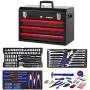 WORKPRO 408-Piece Mechanics Tool Set with 3-Drawer Heavy Duty Metal Box (W009044A)