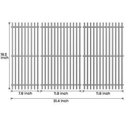 Stanbroil Stainless Steel Cooking Grates for Weber Summit 600 Series Summit E/S 640/650/660/670 Gas Grills with a Smoker Box, Replacement Parts for Weber 67552 - Set of 3