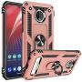 Moto Z4 Case, Moto Z4 Play Case with HD Screen Protector,Gritup 360 Degree Rotating Metal Ring Holder Kickstand Armor Anti-Scratch Bracket Cover Phone Case for Motorola Moto Z4 Force Rose Gold